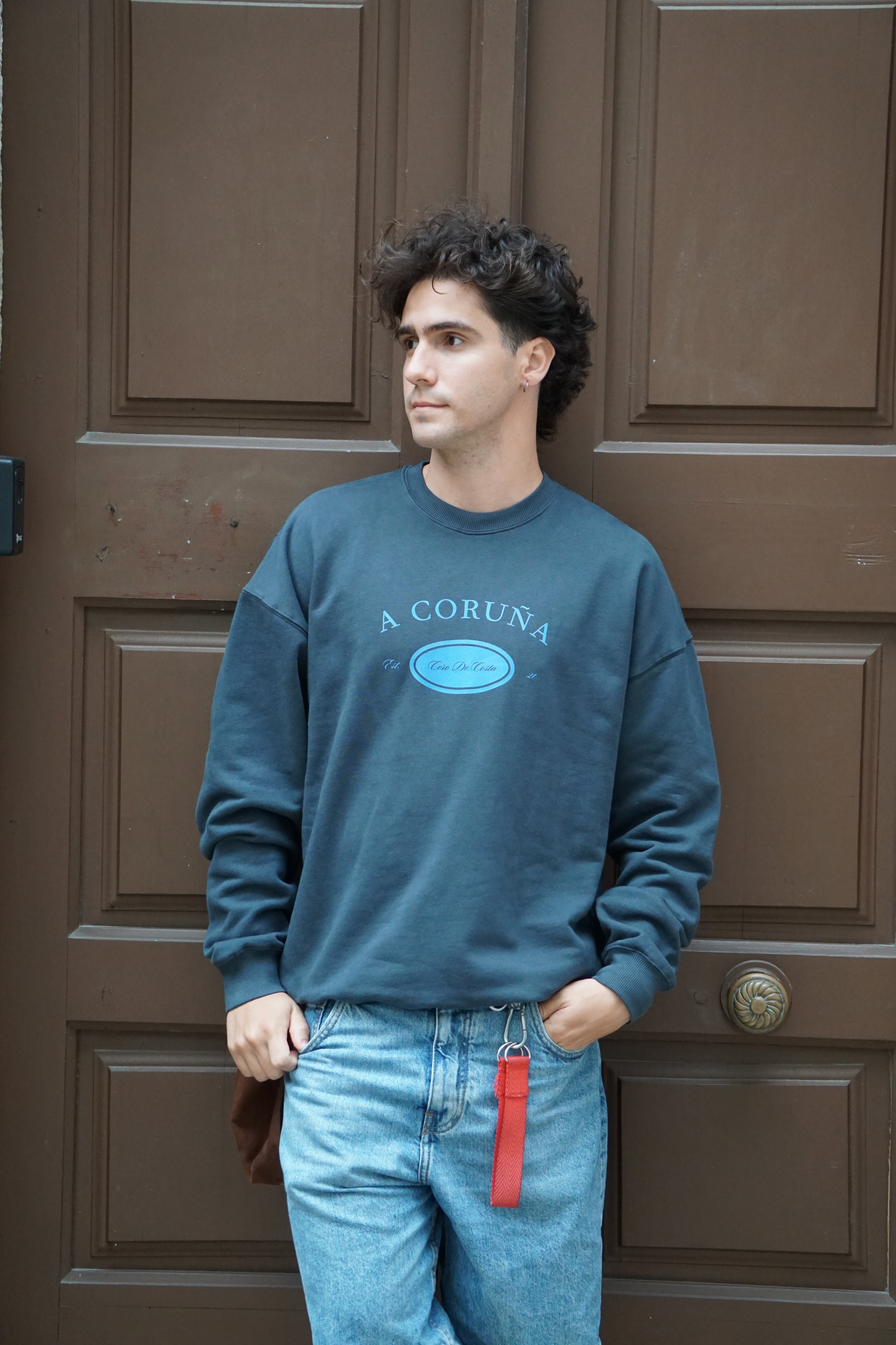 SUDADERA ANTRACITA/AZUL FOTO "A CORUÑA"